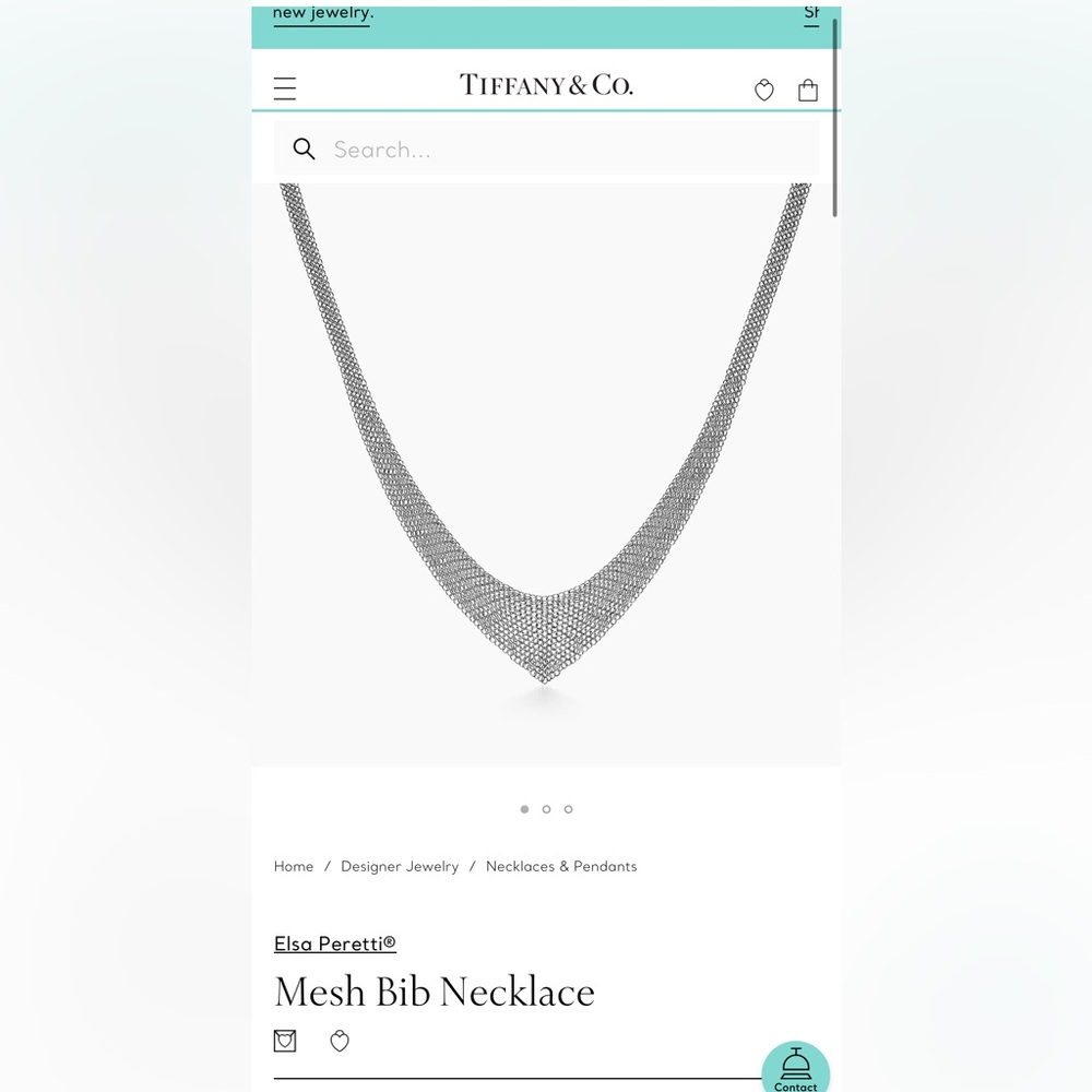 Authentic Tiffany & Co Mesh Bib Necklace Elsa Peretti needs shining